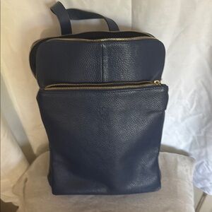 Vera Pelle Navy Leather Backpack/crossbody